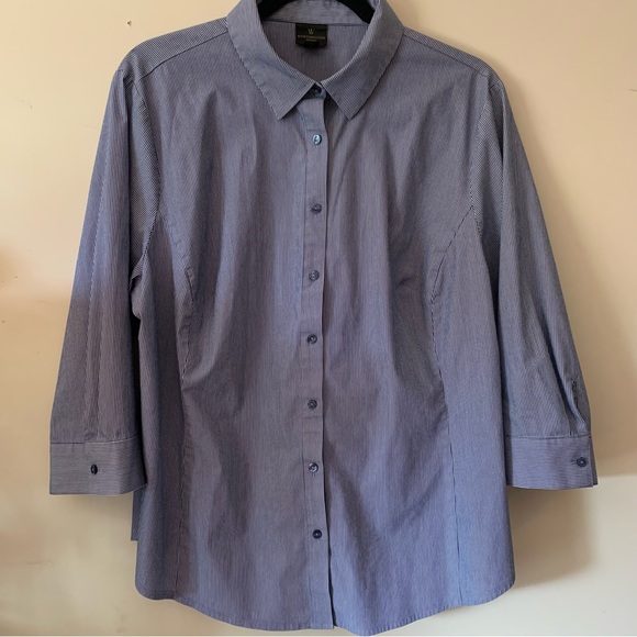 Pinstripe dress shirt 1X - Picture 1 of 7